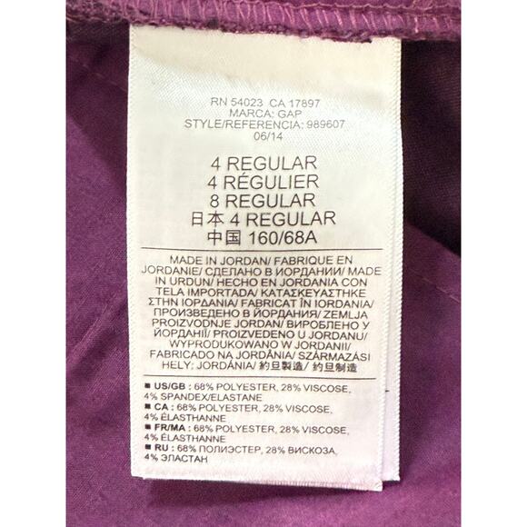 Gap Modern Boot Purple Iridescent Career Mid Rise Dress Pants Size 4R - Picture 8 of 9